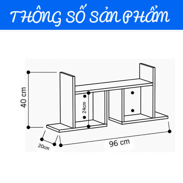 ke go trang tri ke sach 132 kt